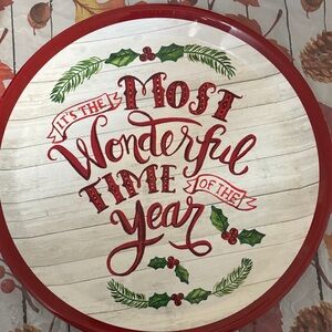 Festive Red Holiday Tray